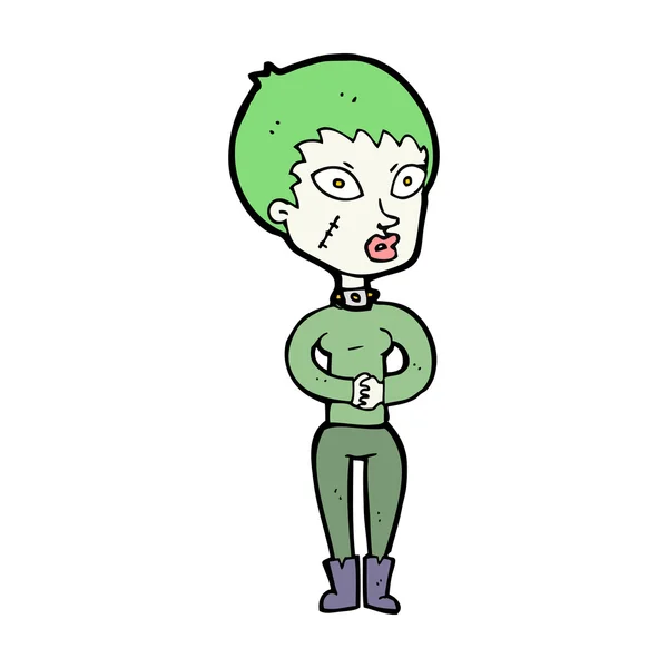 Desenhos animados Zombie Girl — Vetor de Stock