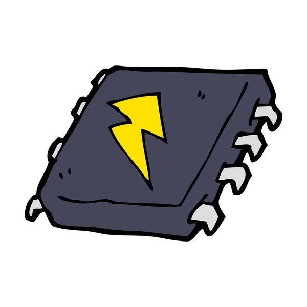 Chip de computadora de dibujos animados — Vector de stock