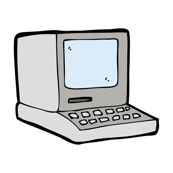 Tecknad gamla dator — Stock vektor
