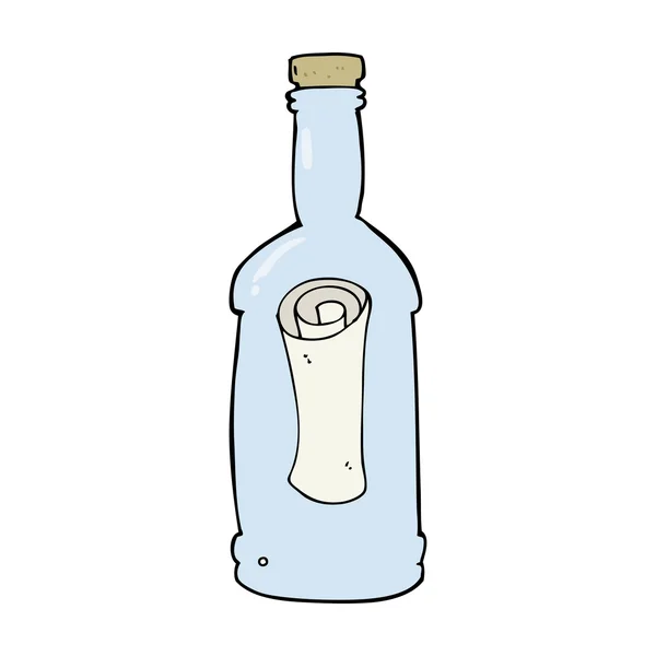 Cartoon letter in a bottle — Stock Vector