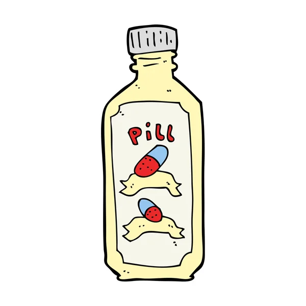 Cartoon oude fles pillen — Stockvector