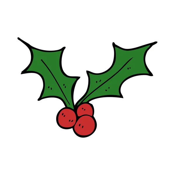 Cartoon Kerstmis holly — Stockvector