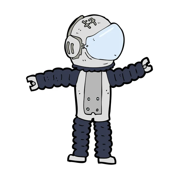 Astronauta dos desenhos animados atingindo —  Vetores de Stock