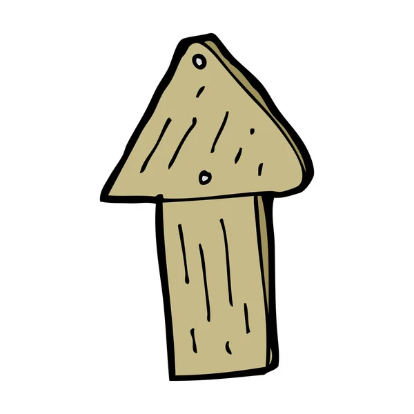 Símbolo de flecha de madera de dibujos animados — Vector de stock