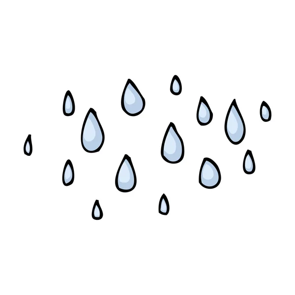 Gotas de lluvia de dibujos animados — Vector de stock