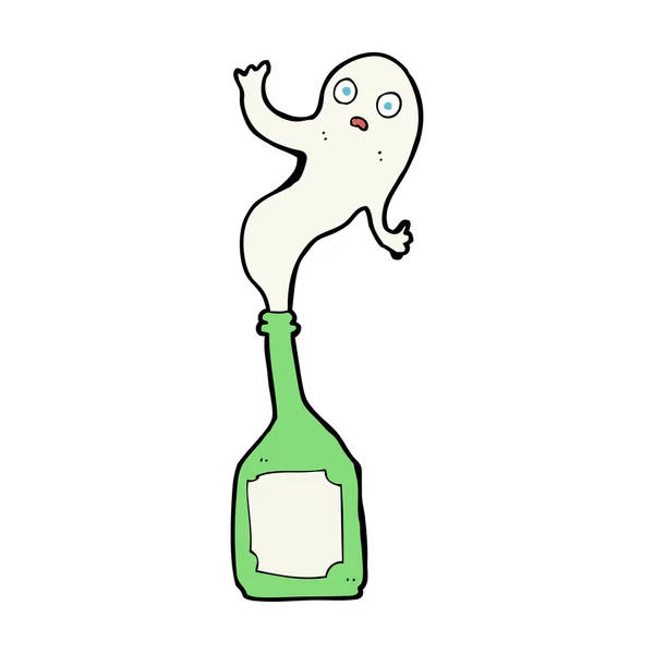 Dibujos animados fantasma en botella — Vector de stock