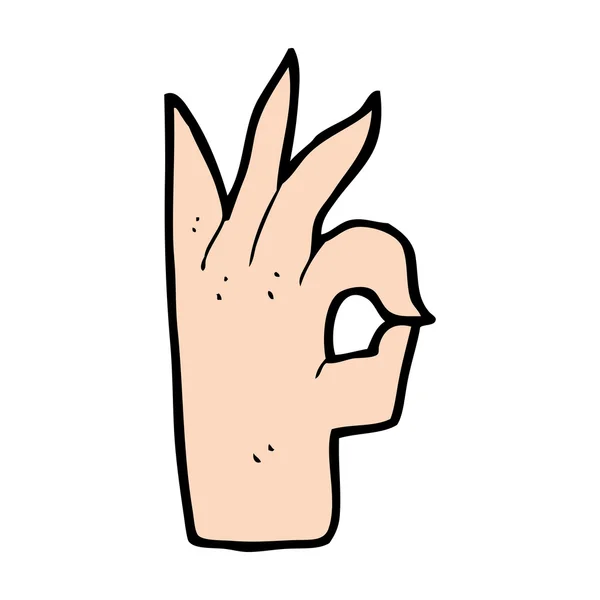 Cartoon okay hand gesture — Stock Vector
