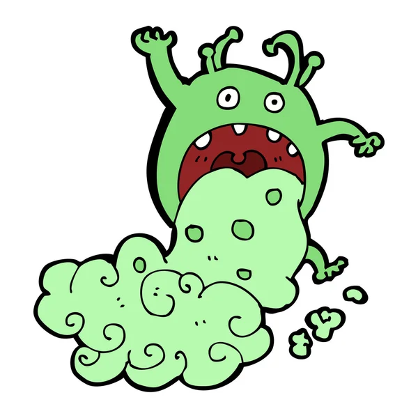 Tecknad grov monster är sjuk — Stock vektor