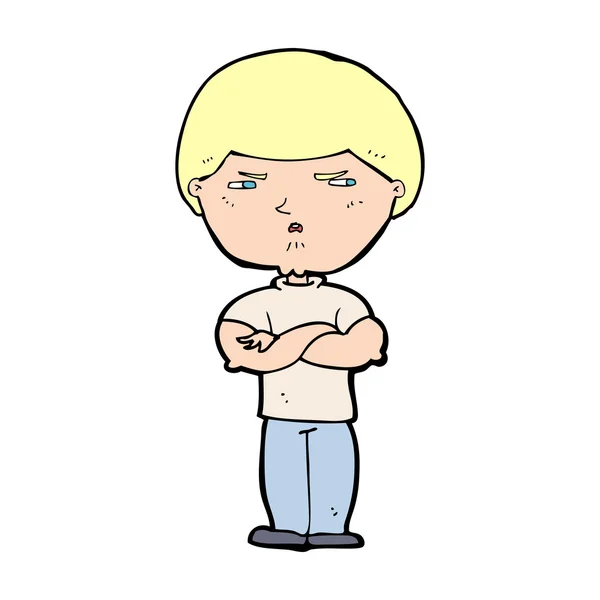 Cartoon grumpy man — Stock Vector