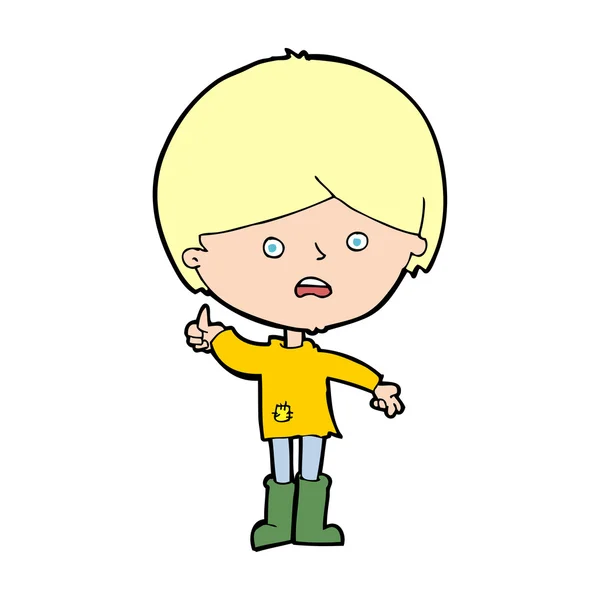 Cartoon ongelukkig jongen — Stockvector