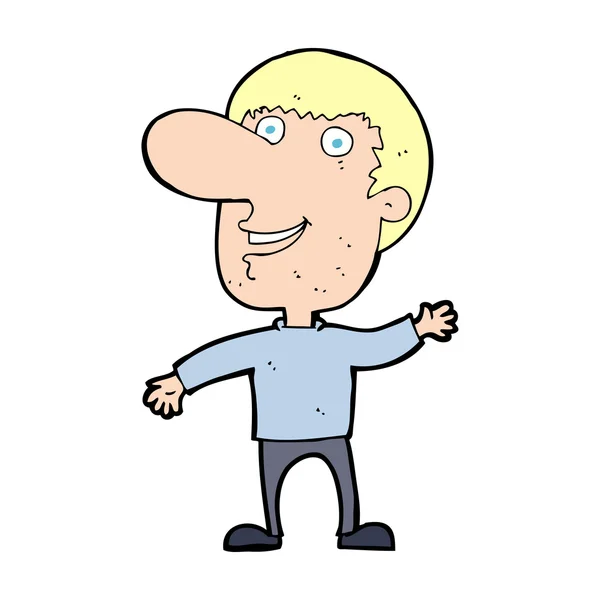 Cartoon wuivende man — Stockvector