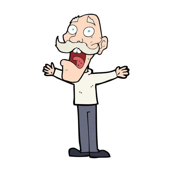 Kreslený stresující starý muž — Stockový vektor