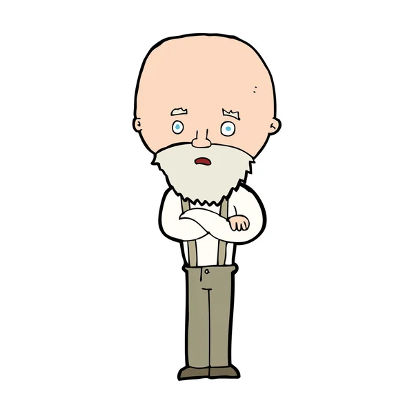 Cartoon bezorgd oude man — Stockvector