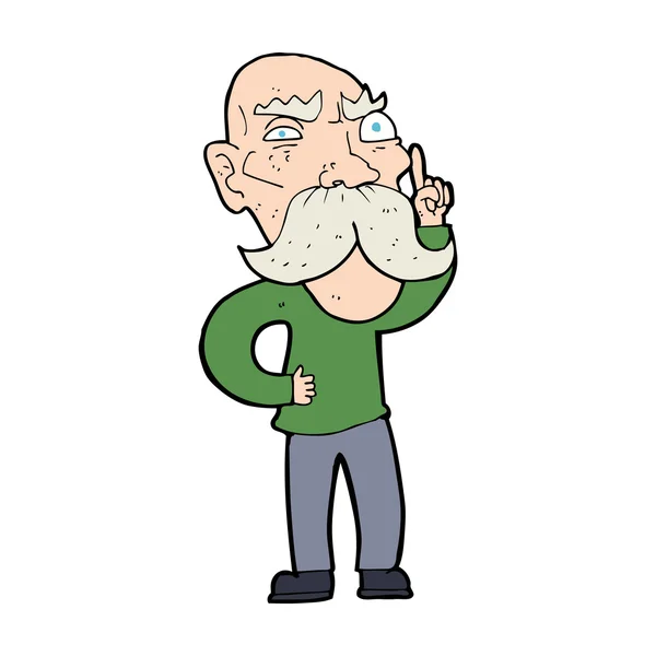 Cartoon annoyed old man — Stock Vector