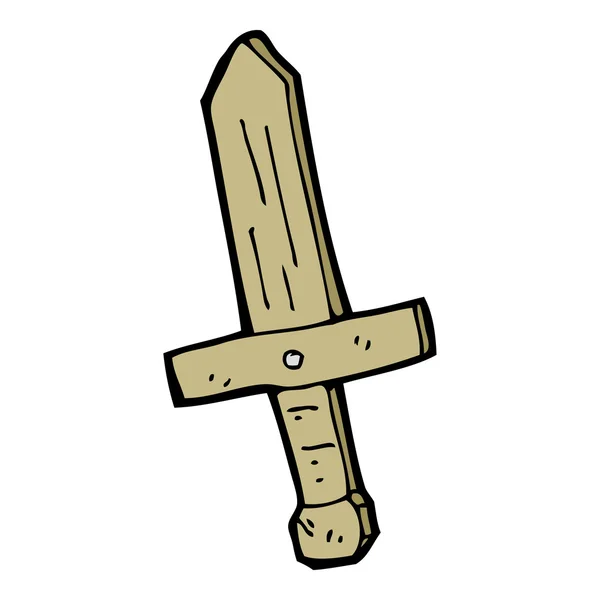Cartone animato spada di legno — Vettoriale Stock