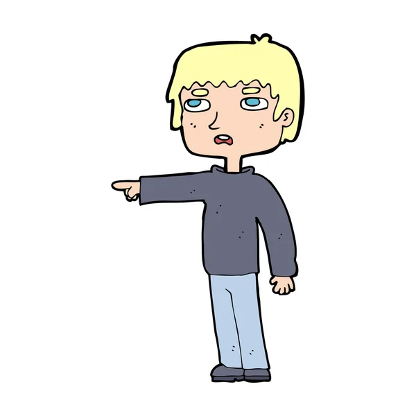 Cartoon jongen wijzen — Stockvector