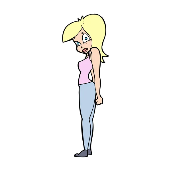 Cartoon mooie vrouw — Stockvector