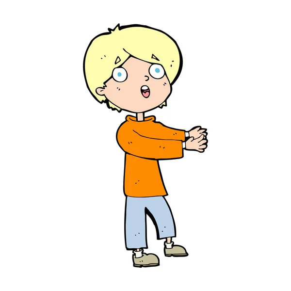 Cartoon geschokt jongen — Stockvector