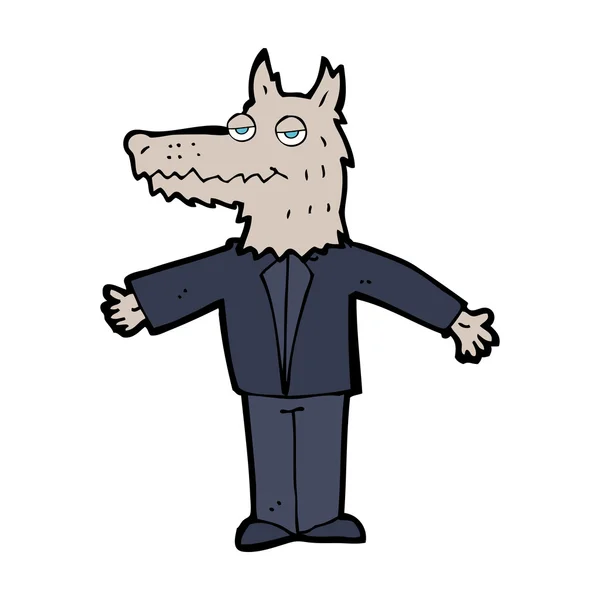 Lobo dos desenhos animados — Vetor de Stock