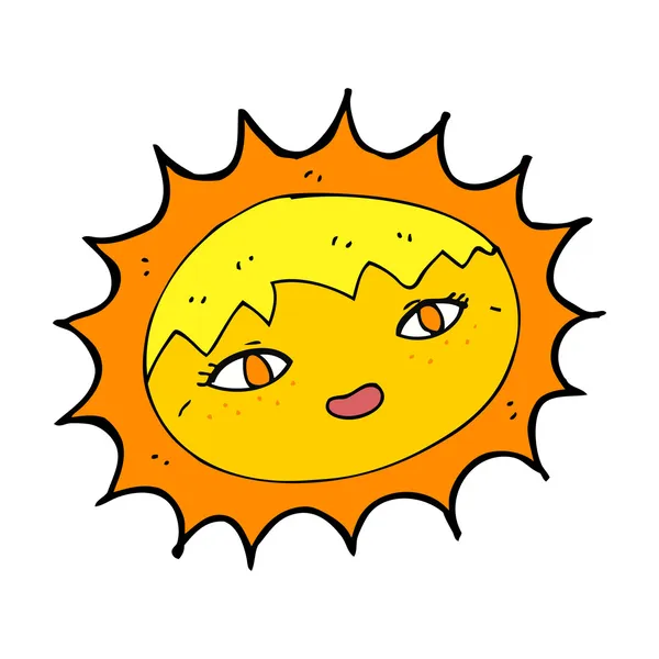 Cartoon pretty sun — Stock Vector