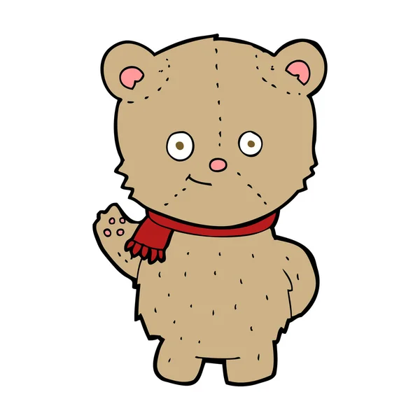 Kreslený medvěd mává — Stockový vektor