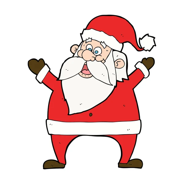 Alegre santa dibujos animados — Vector de stock