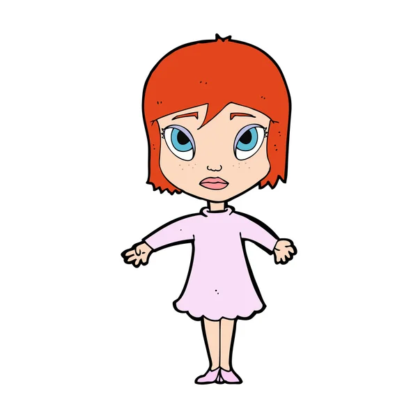 Cartoon meisje in jurk — Stockvector