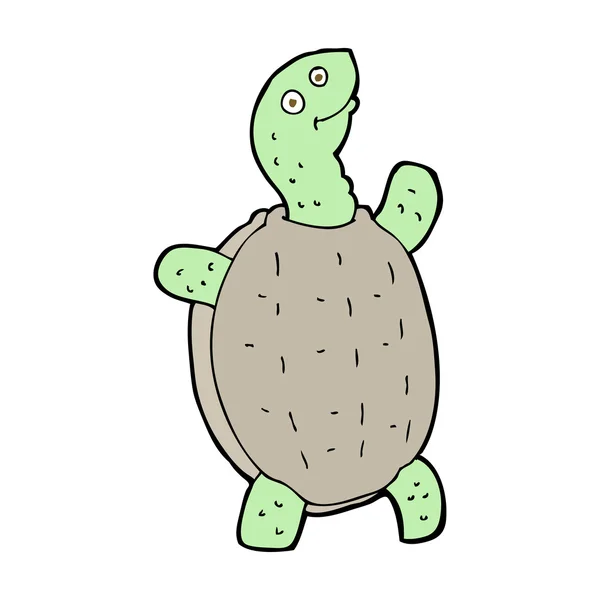 Dessin animé tortue heureuse — Image vectorielle