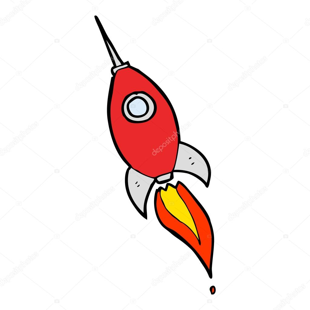 Foguete Espacial Dos Desenhos Animados Vetor De Stock C Lineartestpilot 38162855