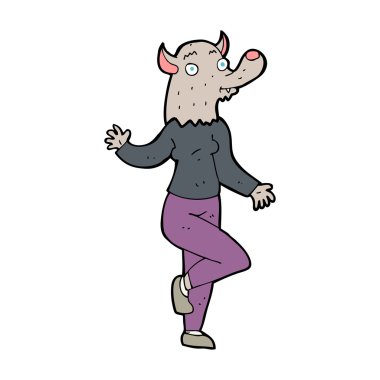 çizgi film dans eden kurt adam kadın