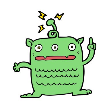 garip küçük uzaylı karikatür