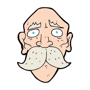 karikatür üzgün yaşlı adam