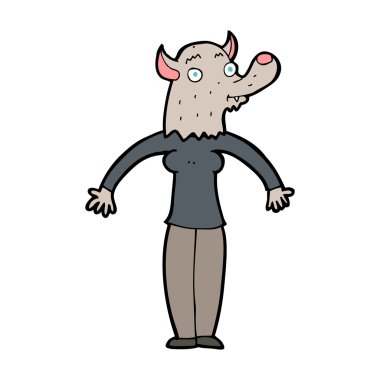 karikatür dostu kurt adam kadın