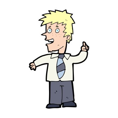 Fikri olan çizgi film adamı.