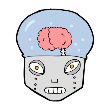 Çizgi film hayaleti robot kafası