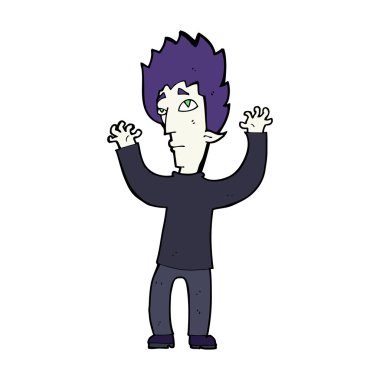 Karikatür vampiri pes ediyor.