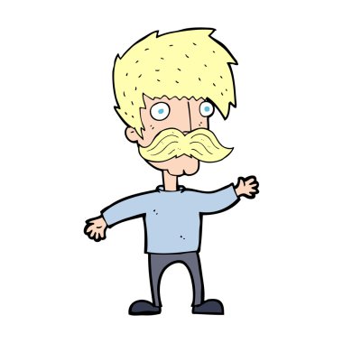 Çizgi filmdeki bıyıklı adam.