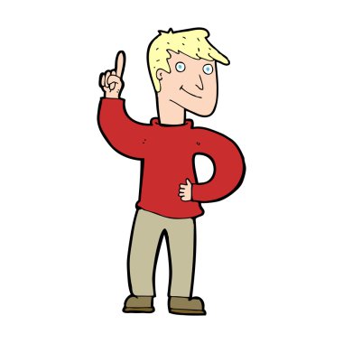 Harika bir fikri olan çizgi film adamı.