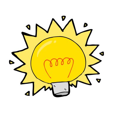 çizgi film elektrik ampulü