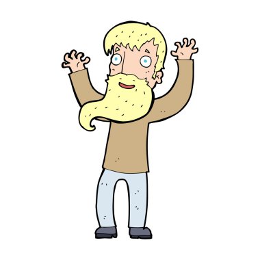 Çizgi film heyecanlı sakallı adam