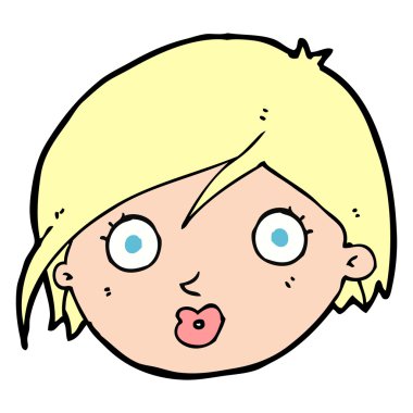 Çizgi film kadın yüzüne şaşırdı