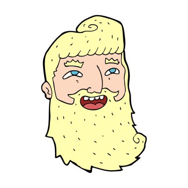 Çizgi filmdeki sakallı adam gülüyor