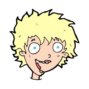 Çizgi film delisi heyecanlı kadın