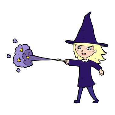 Çizgi film cadısı kız büyüsü