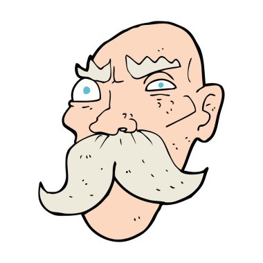 Çizgi film kızgın yaşlı adam.