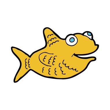karikatür mutlu balık