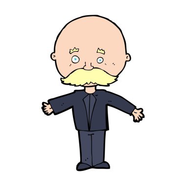 Çizgi filmdeki bıyıklı adam.