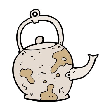 karikatür eski çaydanlık