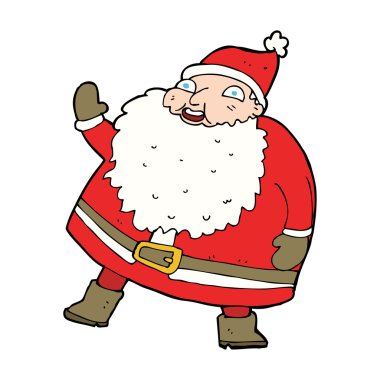 Komik el sallayan Noel Baba çizgi filmi