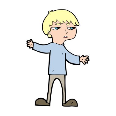 karikatür rahatsız çocuk